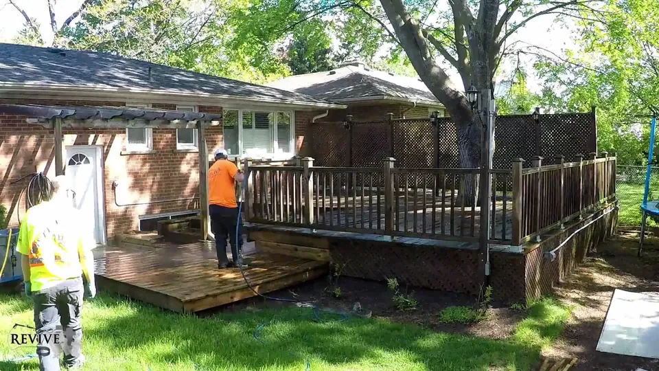 Revive crew restoring a residential deck